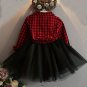 Rsslyn Plaid Dress for Christmas Outfit with Matching Christmas Headband