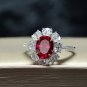 Rsslyn 925 Sterling Silver Moissanite Ruby Gemstone Fine Jewelry Set for Mother or Girlfriend