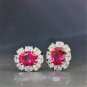 Rsslyn 925 Sterling Silver Moissanite Ruby Gemstone Fine Jewelry Set for Mother or Girlfriend