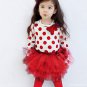 Rsslyn SALE Red Leggings and Red Tops Polka Dots Tees for Baby Girls Red Pants