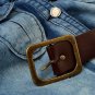 Rsslyn Cute Denim Dress for Women Pleated Bottom with Wide Leather Belt Blue Dress for Women