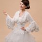 Rsslyn Fashion Tops White Bridal Jackets Cropped Jackets Lacy Ruffled Bridal Shrugs