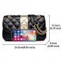 Rsslyn Black Shoulder Bags for Luxury Women Free CC Brooch and Free GG Brooch