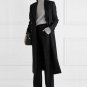 Rsslyn Free CC Brooch for Big Lapel Coats High-Quality Wool Black Overcoats for Women Sizes S-9XL