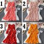 Rsslyn Happy Valentine Fashion Red Dress Printed Hearts Dress V-Neck Dress Summer Outfit