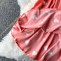 Rsslyn Peach Color Fashion Red Dress Printed Hearts Dress Coral Pink Dress Spring Outfit