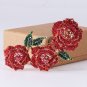 Rsslyn Happy Valentines Day Gift for Mother 3 Red Roses Large Brooches for Women