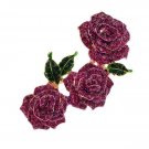 Rsslyn High-Quality Brooches 3 Roses Wedding Brooches Purple Brooch