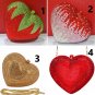 Rsslyn Happy Valentines Day Gift Red Strawberry Red Clutch for Evening Date Free CC Brooch