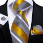 Rsslyn 3pcs/SET Luxury Silk Ties for Men Fashion Golden Neckties Gold-Silver Ties for Boys