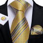 Rsslyn 3pcs/SET Luxury Silk Ties for Men Fashion Golden Neckties Gold-Silver Ties for Boys