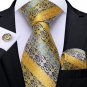Rsslyn 3pcs/SET Luxury Silk Ties for Men Fashion Golden Neckties Gold-Silver Ties for Boys