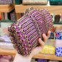 Rsslyn Luxury Bags Peach Clutch for Women Stripe Evening Bags Prom Bags Party Bags