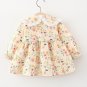 Rsslyn Cream Dresses Big Collared Baby Dress Fashion Floral Dress for Newborn Girls