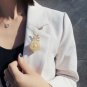 Rsslyn Elegant Brooch for Women Golden Rose Mesh Handmade Crystal Brooches for Wedding