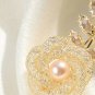 Rsslyn Elegant Brooch for Women Golden Rose Mesh Handmade Crystal Brooches for Wedding