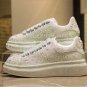 Rsslyn White Tennis Shoes with Bling Sparkle Rhinestones Birthday Gift Tween Girls Sneakers
