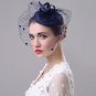 Rsslyn Navy Blue Fascinators for Women Polka Dot Mesh Derby Hat