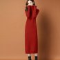 Rsslyn Warm Turtleneck Sweaters Knitted Maxi Knit Wool Leisure Blue Dress for Winter