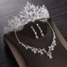 Rsslyn Beautiful Silver Tiara Set for Women Bridal Crowns and Earrings Matching Crystal Necklace