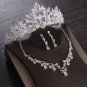 Rsslyn Beautiful Silver Tiara Set for Women Bridal Crowns and Earrings Matching Crystal Necklace