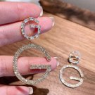 Rsslyn SALE GG Crystal Earrings for Women Large Golden Earrings