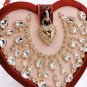 Rsslyn Happy Valentine Bags for Date Night Heart Shape Purse Red Shoulder Bags