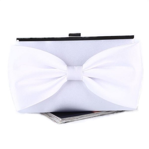 Big Bows Wedding Purse White Clutch for Brides White Shoulder Bags Bridal Shower Gift