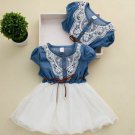Rsslyn Fashion Summer Rodeo Denim Dress Cowgirl Outfit for Toddler Girls White Dress