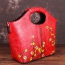 Rsslyn Advance Red Leather Bags Embossed Flowers Mothers Day Gift