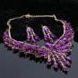 Rsslyn Purple Jewelries for Women Crystal Bridal Jewelry Sets Wedding Party Costume Accessory