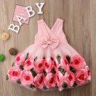 Rsslyn Sleeveless Pink Dress for Baby Girls Formal Dresses Rose Girl Princess Dress Flower