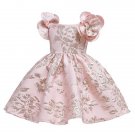 Rsslyn Spring Flower Girls Dresses Pink Dress for Baby Girls with Golden Trim