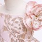 Rsslyn Spring Flower Girls Dresses Pink Dress for Baby Girls with Golden Trim