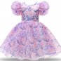Rsslyn Big Puffy Sleeves Purple Dress for Baby Girls with Free Tiara