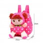 Rsslyn Canvas Pink Backpack for Baby Girls with Doll Granny Gift Pink Purses for Girls