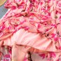 Rsslyn Pink Maxi Dress V-Neck Dress Mid-calf Length Beach Dress with Almond Flower Prints