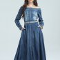 Rsslyn Fashion Off Shoulder Dress for Women Western Style Denim Dresses