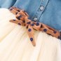 Rsslyn Timeless Fashion New Long Sleeve Denim Dress for Baby Girls with Matching Headband