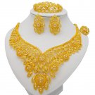 Rsslyn Timeless Fashion LLC 4pcs/SET Golden Jewelry Set for Women Dubai Gold