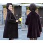 Rsslyn Timeless Fashion Luxury Blue Jackets with Large Turtleneck Faux Mink Fur Coats for Winter