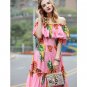 Rsslyn Top Quality Pineapple Dress Summer and Spring Timeless Fashion Maxi Dresses