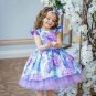 Rsslyn Sleeveless Purple Dresses for Toddler Girls with Free Brooch and Free Tiara