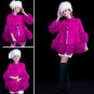 Timeless Fashion Luxury Coats with Luxury Designer Brooch Hotpink Cape for Women