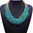 Timeless Fashion Silk Necklaces New Blue Chokers for Women Chunky Collars for Women