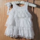 SALE White Dress for Infants  Shaggy Dress Embroidery Laces Size 2-4 Months Christening Dress