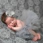 Red Tutu Skirt Newborn Props Preemie Skirt with Matching Floral Elastic Headband