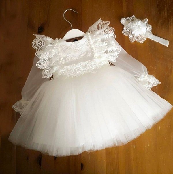 TF Christening Dresses for Newborn Girls Ruffles 6 Months Christening