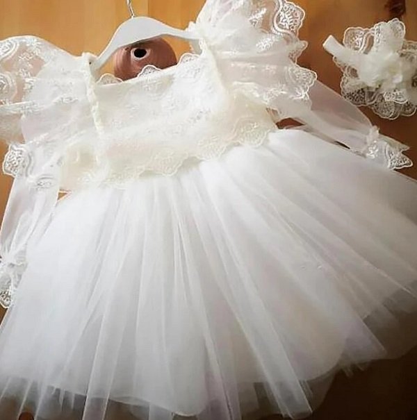 TF Christening Dresses for Newborn Girls Ruffles 6 Months Christening