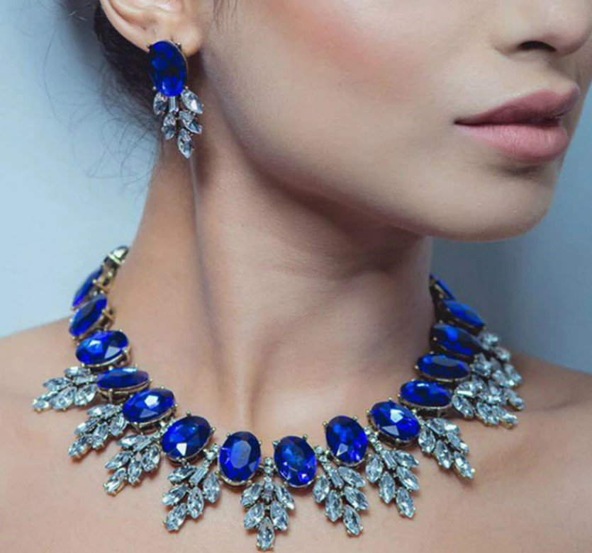 Jewelry Set Rsslyn Boutique Royal Blue Jewelry Set Collier Choker Femme